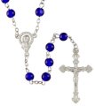 Blue Glass Bead Rosary