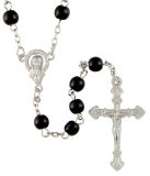 Jet Glass Bead Rosary
