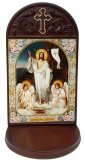 Resurrection Of Christ Icon in Wooden Shrine